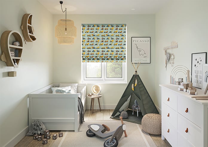 Construction Crew, Cement Grey - Motorised Roman Blind - Image 8